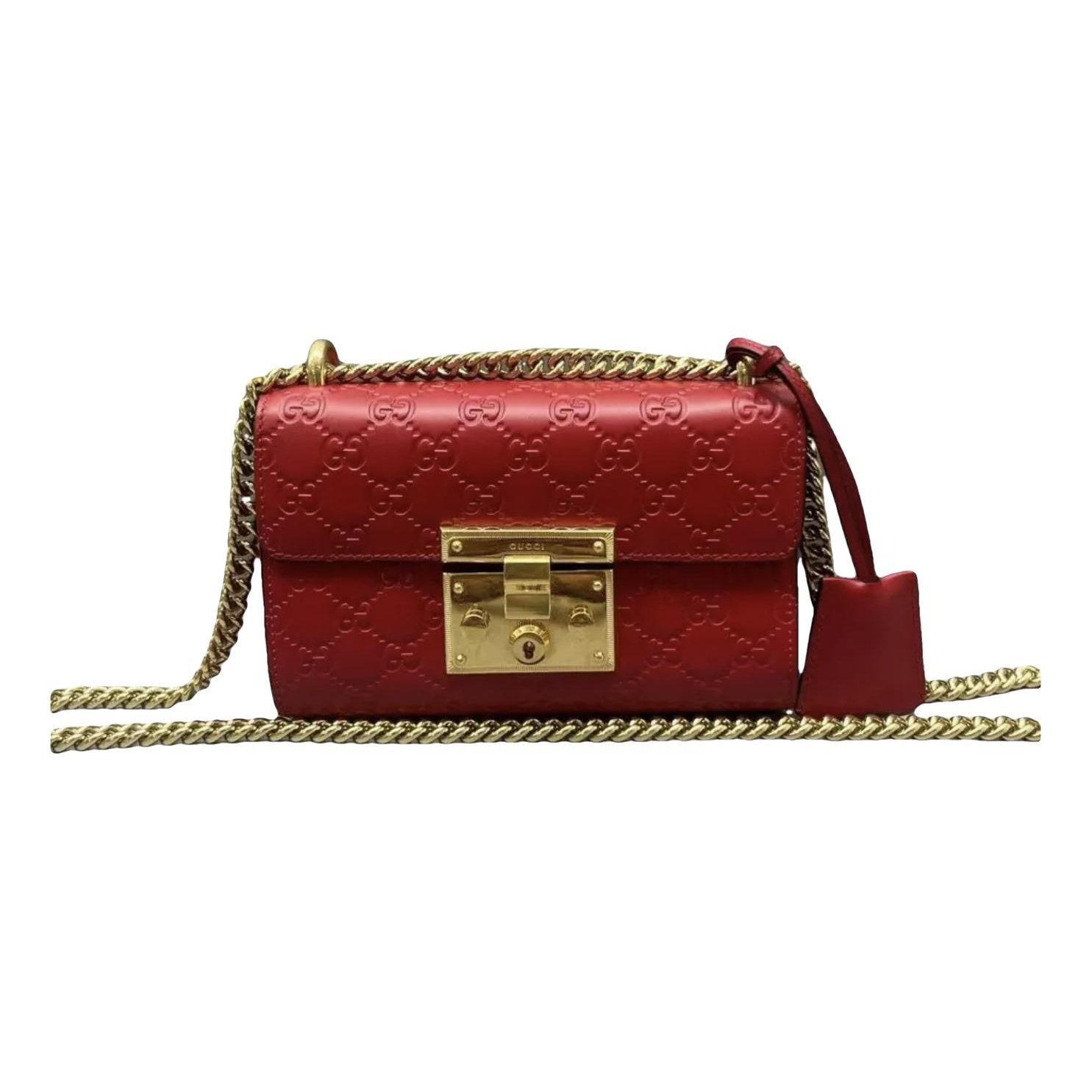 Padlock leather handbag