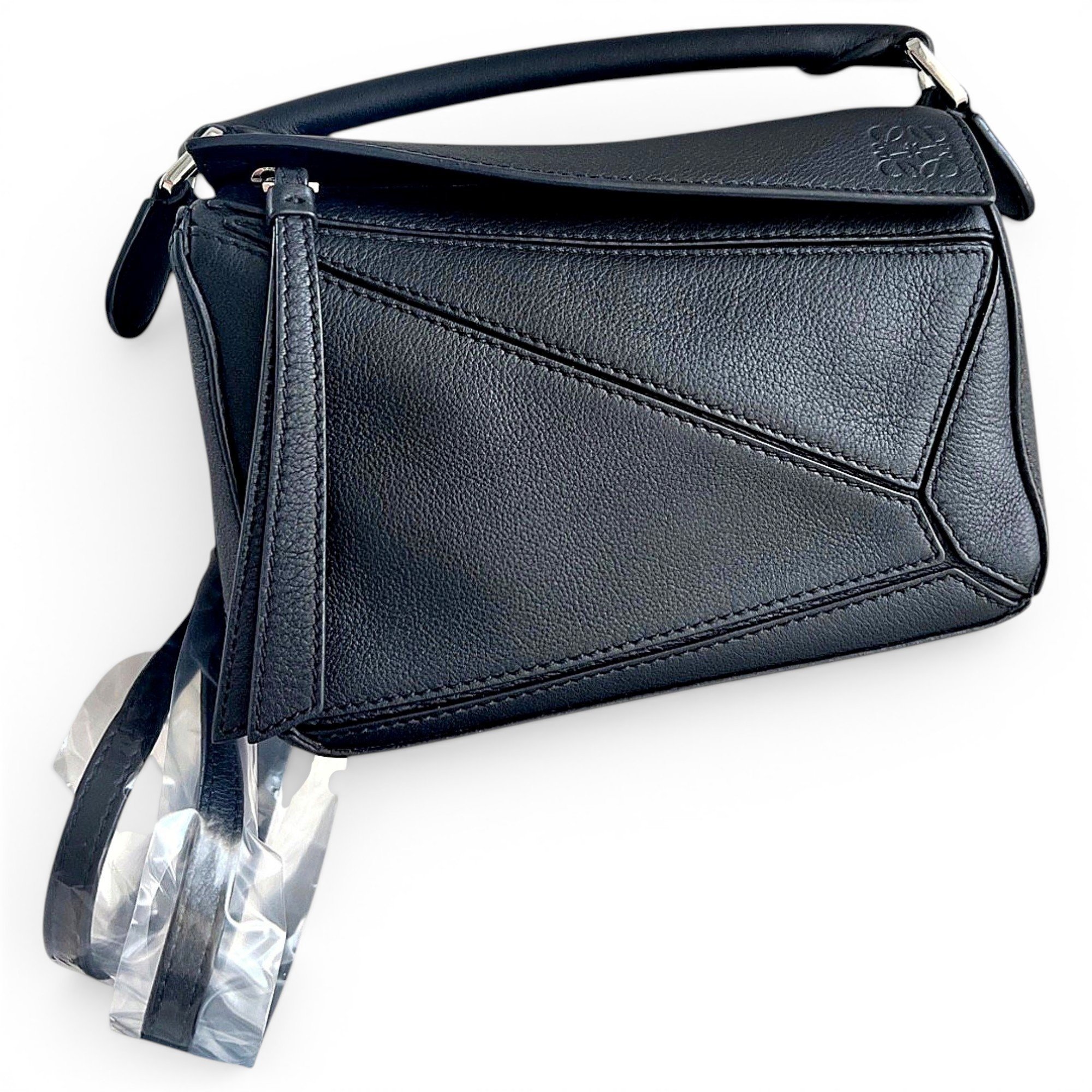Puzzle leather handbag
