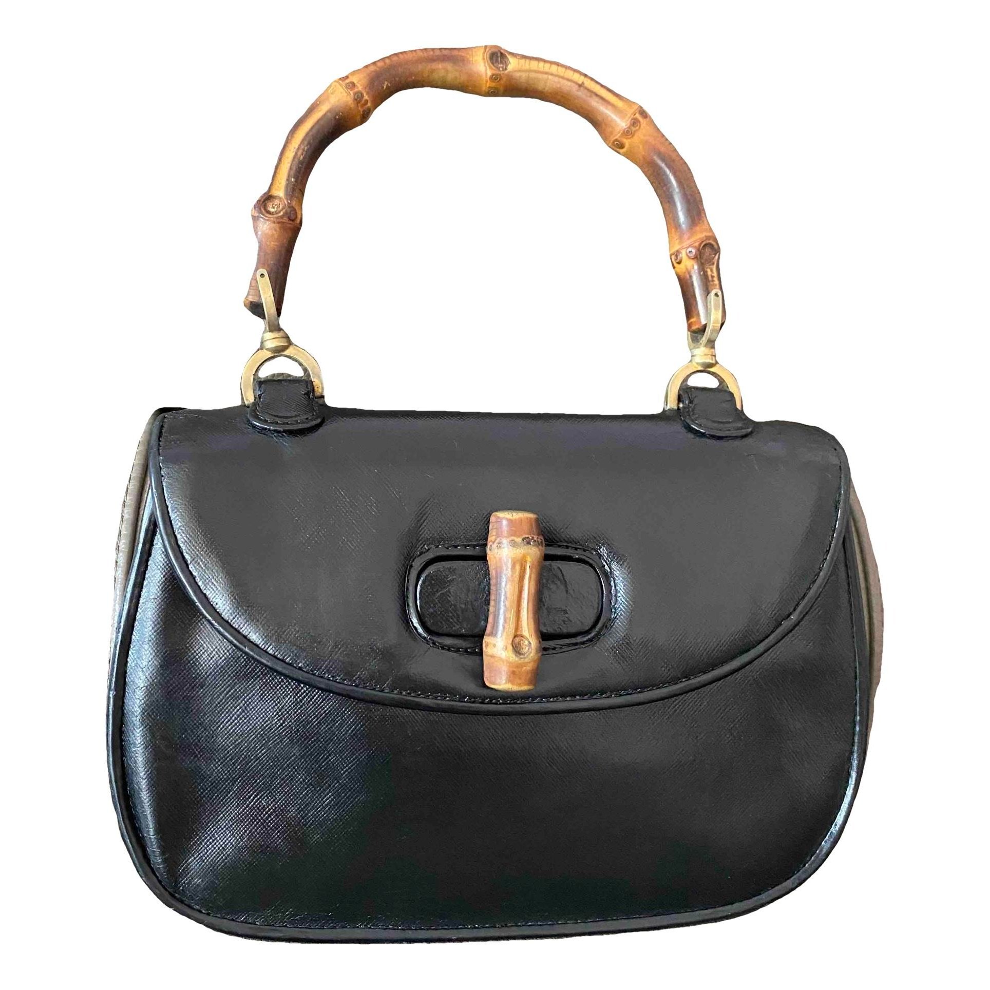 Convertible Bamboo Top Handle leather handbag