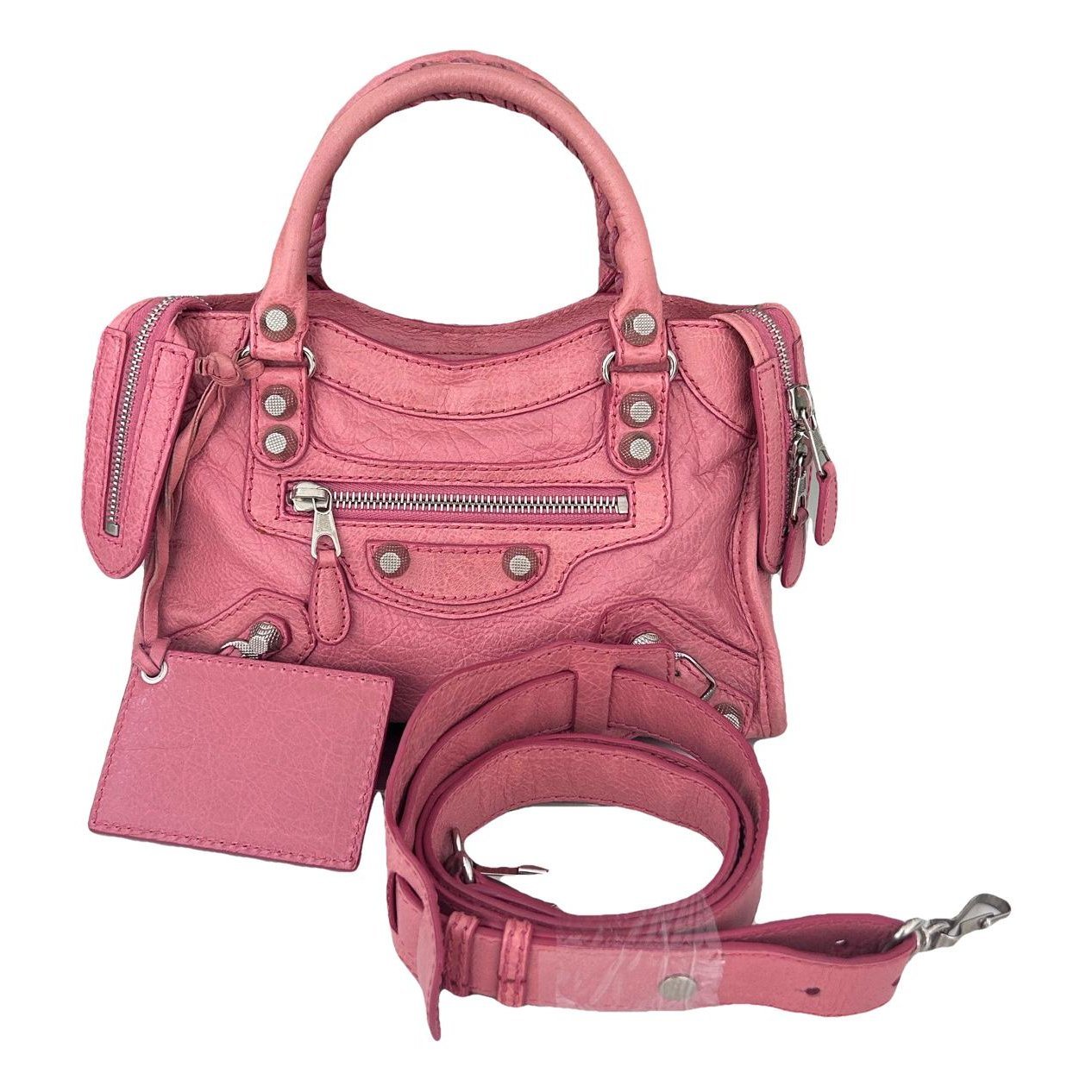 City leather handbag