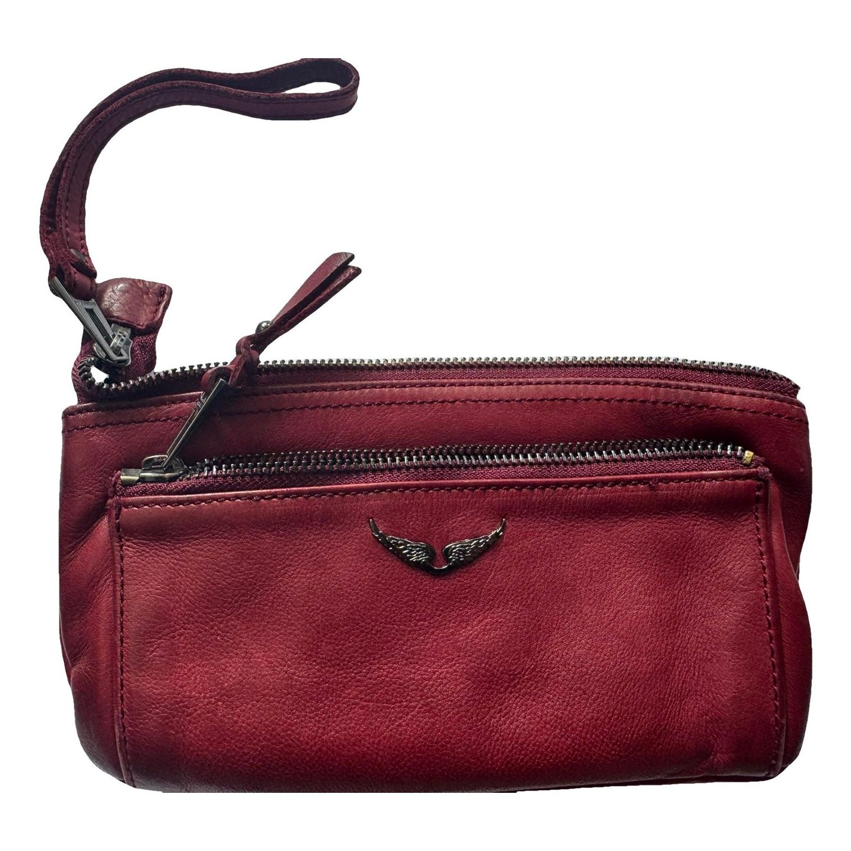 Leather clutch bag
