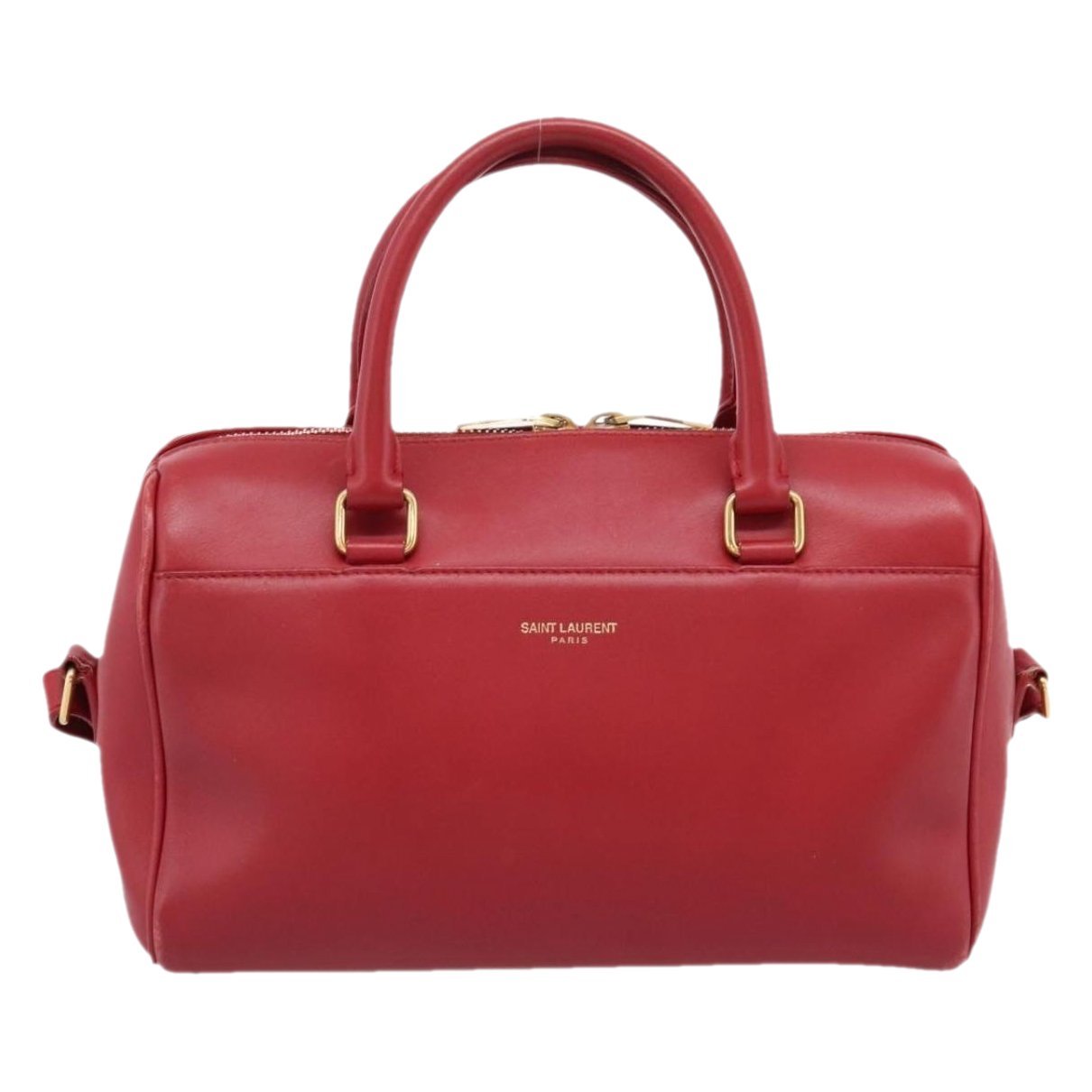 Duffle leather handbag