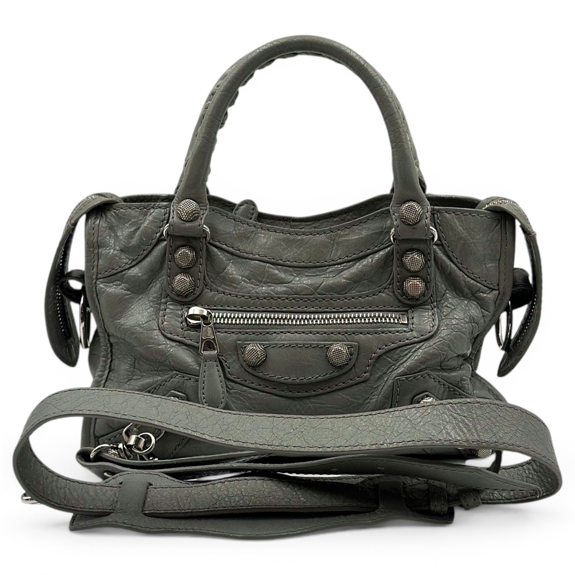 City leather handbag