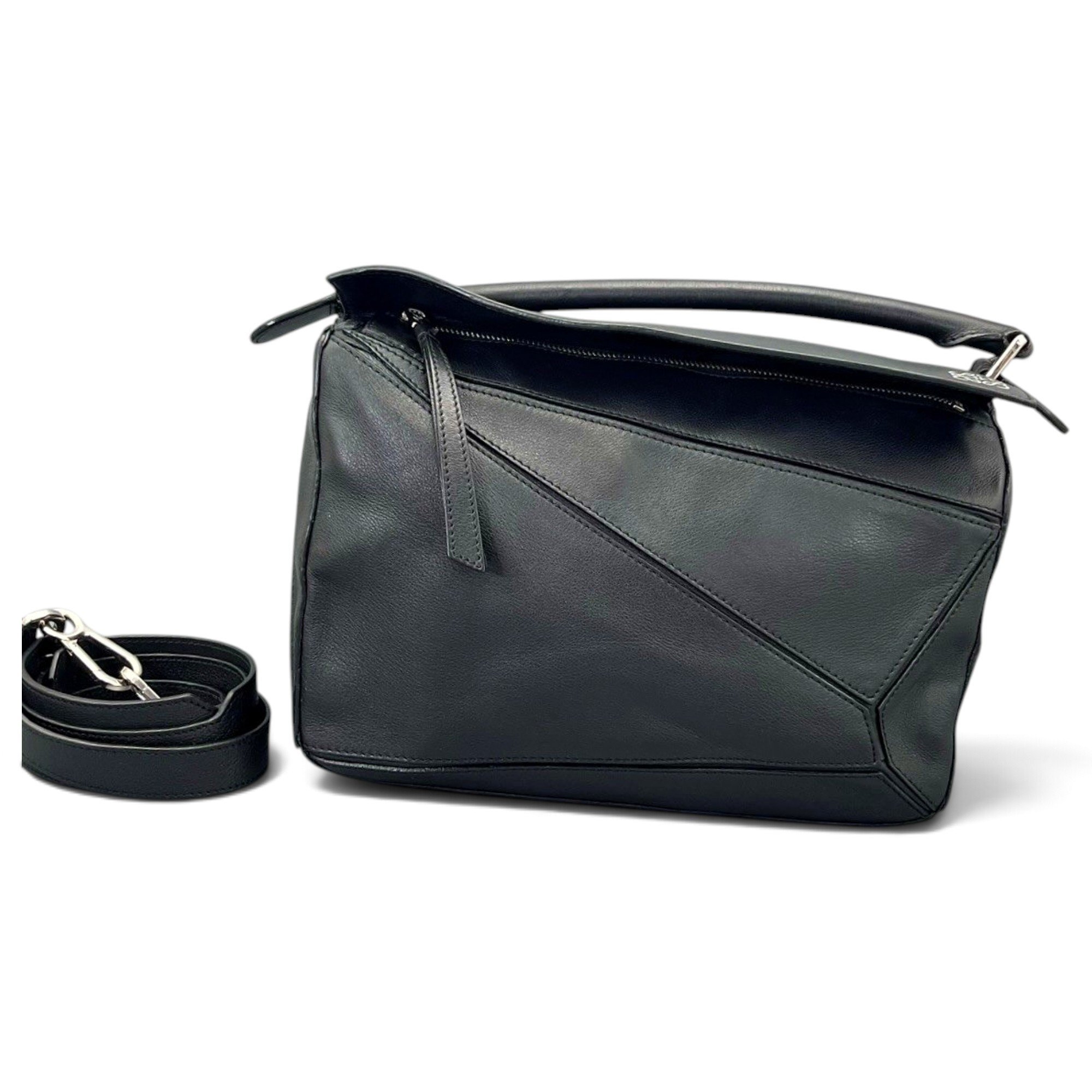 Puzzle leather handbag