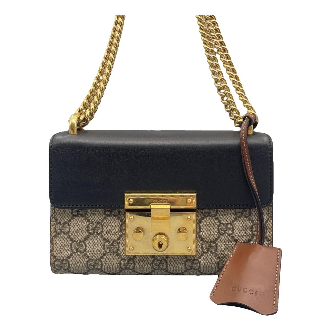 Padlock leather handbag