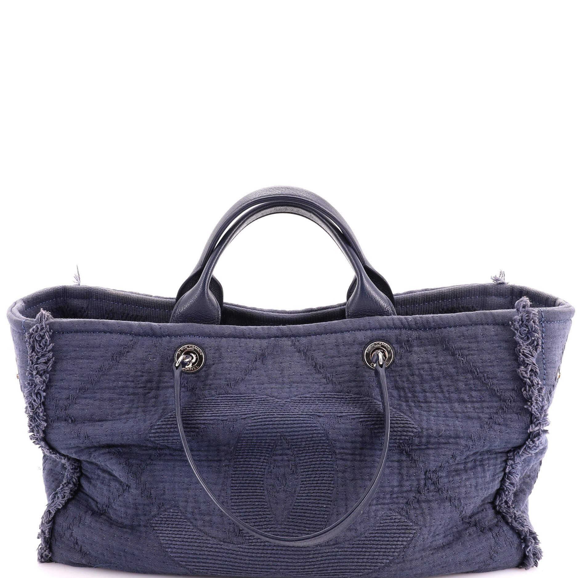 Double Face Deauville Tote Fringe Quilted Canvas Medium