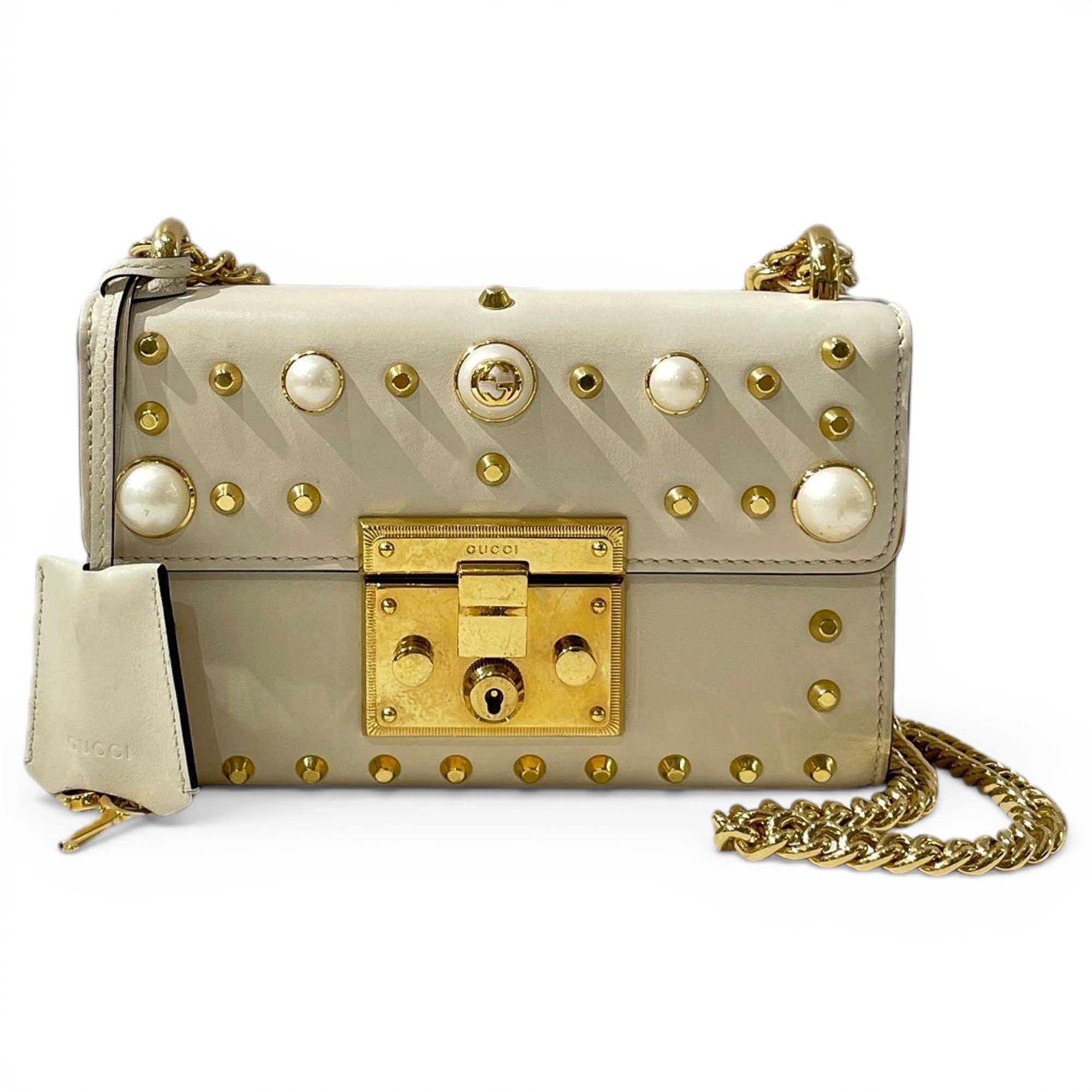 Padlock leather handbag