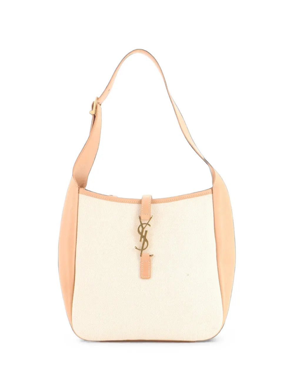 Le 5 a 7 Supple Canvas and Leather Small hobo bag
