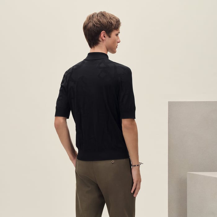 Noir "Calligraphie Equestre" Polo Shirt