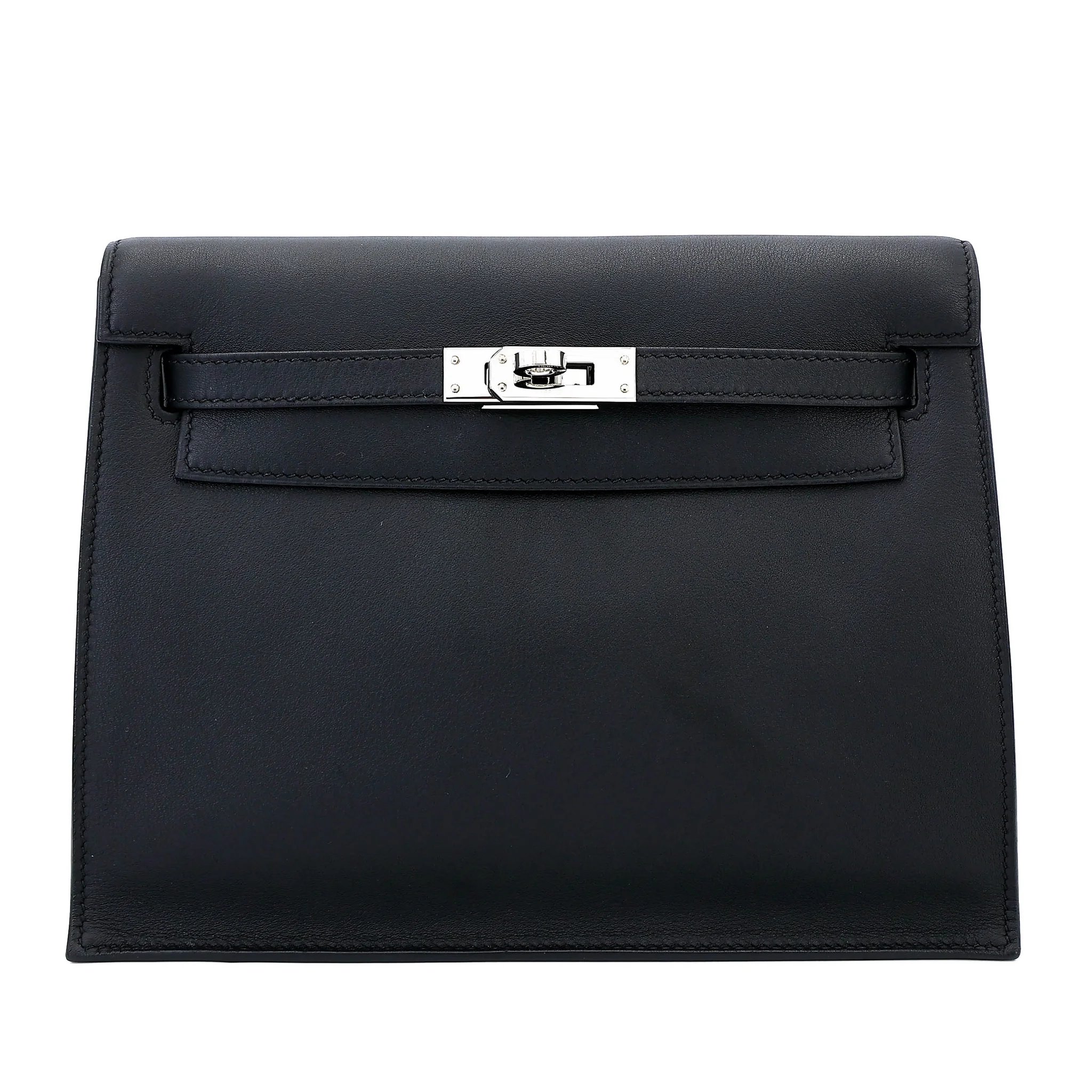 Excellent ( Rank SA ) HERMÈS Kelly Danse Noir (89) Swift Palladium hardware B (2023)