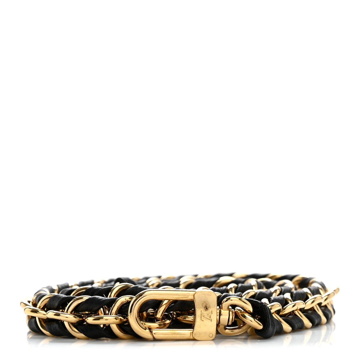Louis Vuitton Louis Vuitton Calfskin Vanity Chain Pouch Shoulder Strap Black Gold