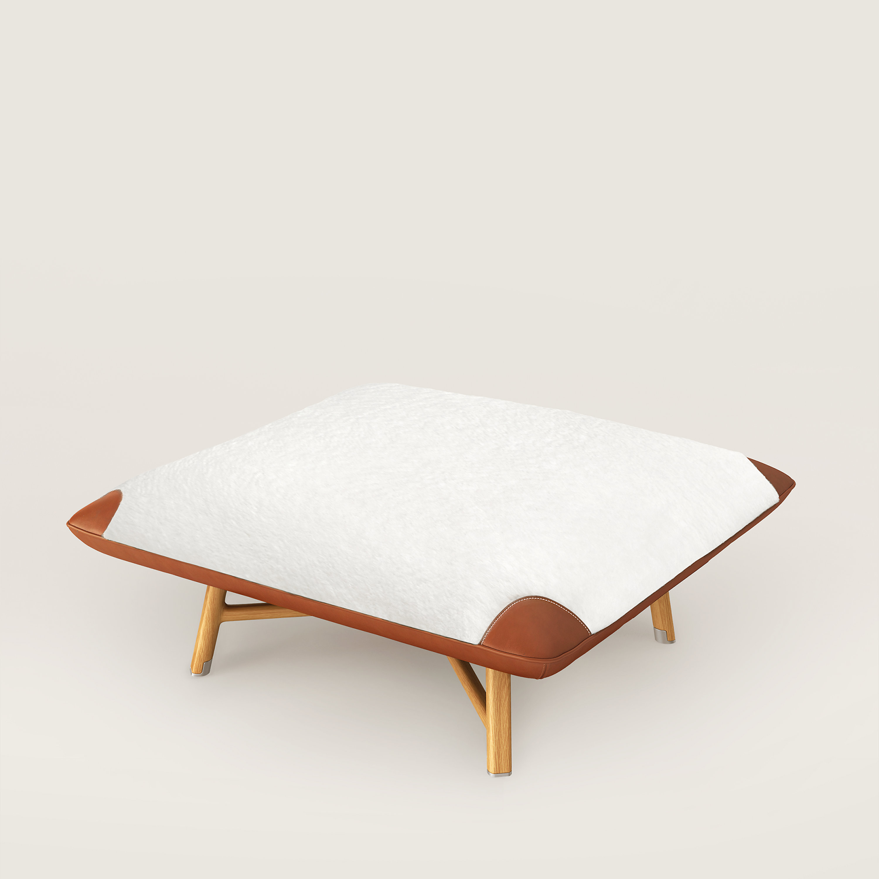 Les Necessaires d'Hermès "carre d'assise" low stool, medium model