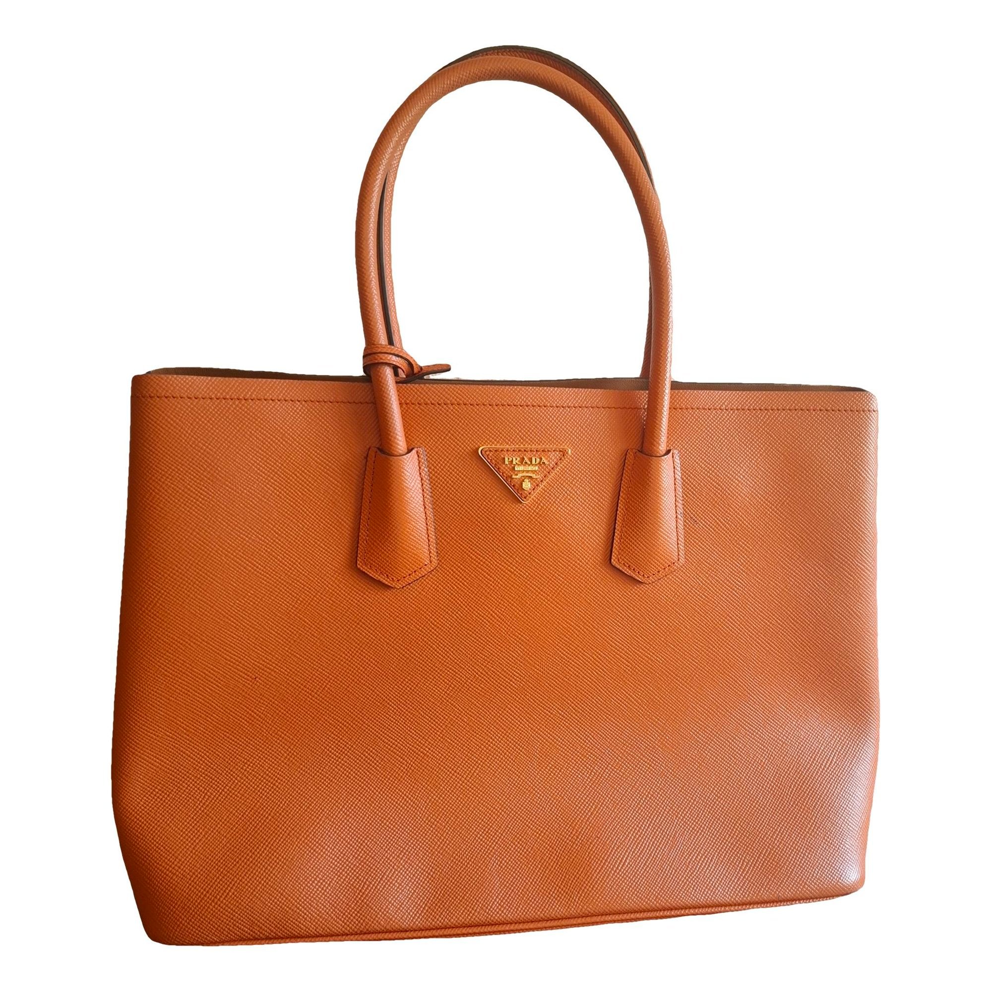 Double leather handbag