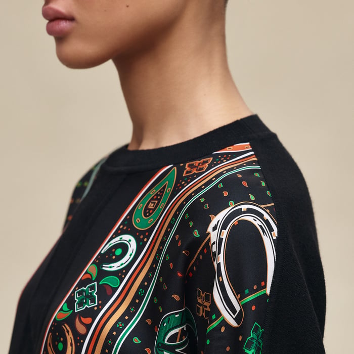 Noir "Porte-bonheur Bandana" Long-sleeve Sweater