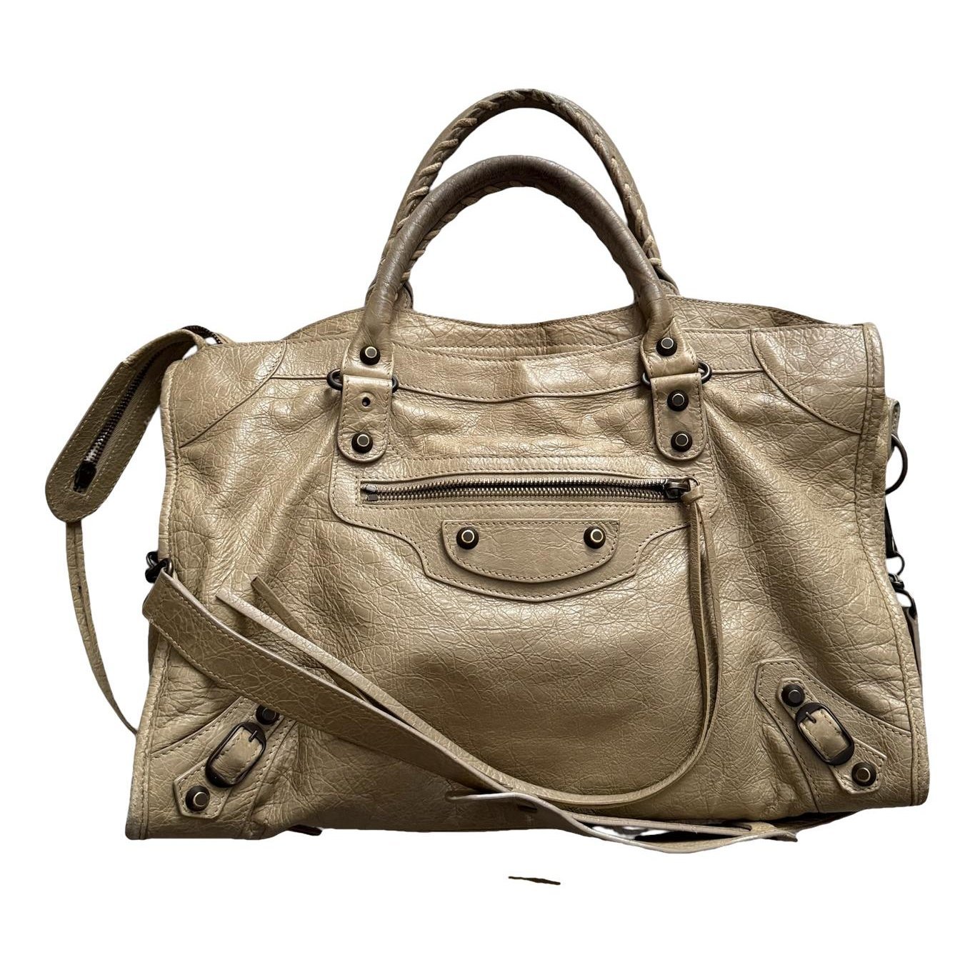 City leather handbag