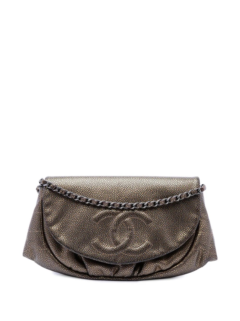 2012-2013 CC Metallic Caviar Half Moon Wallet on Chain crossbody bag