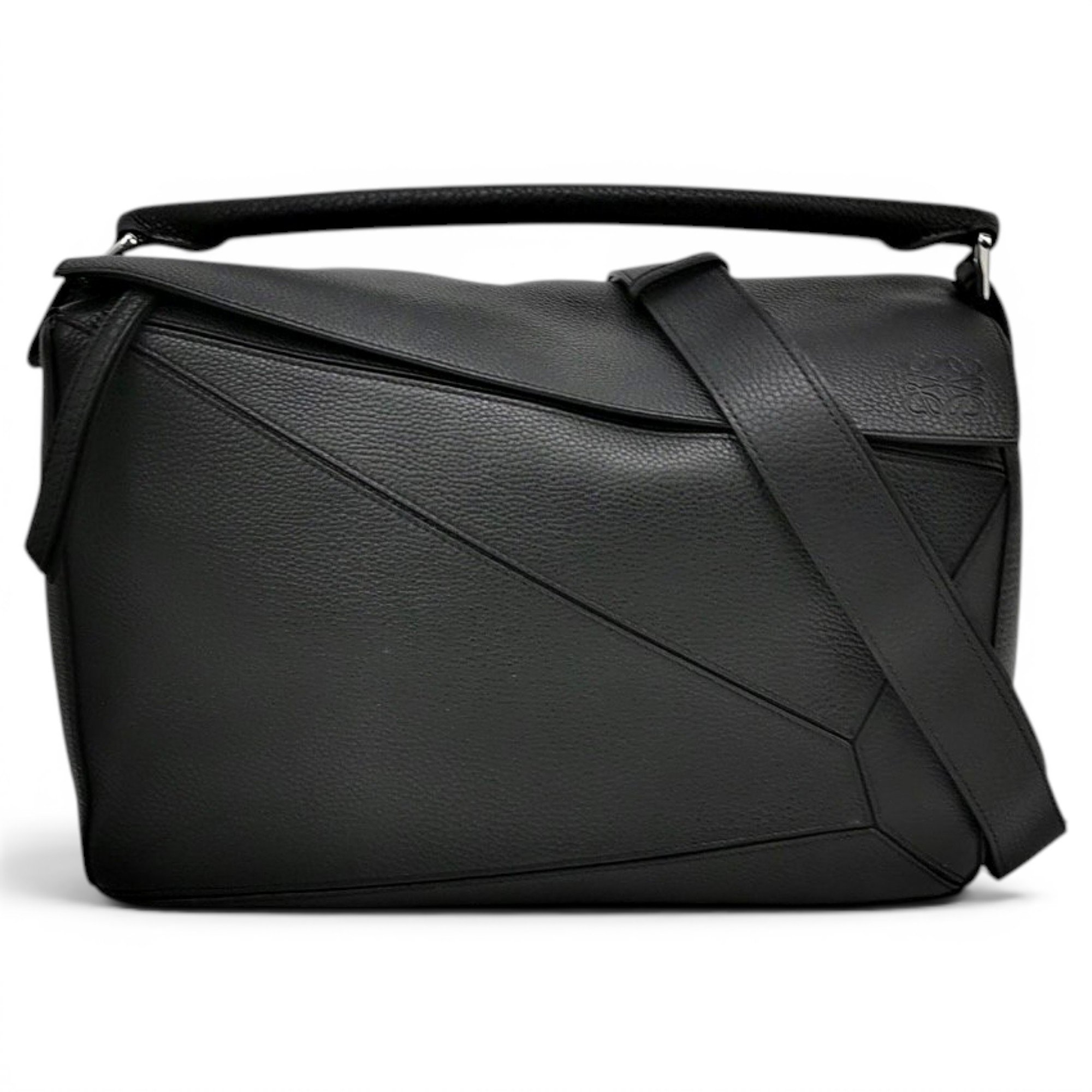 Puzzle leather handbag