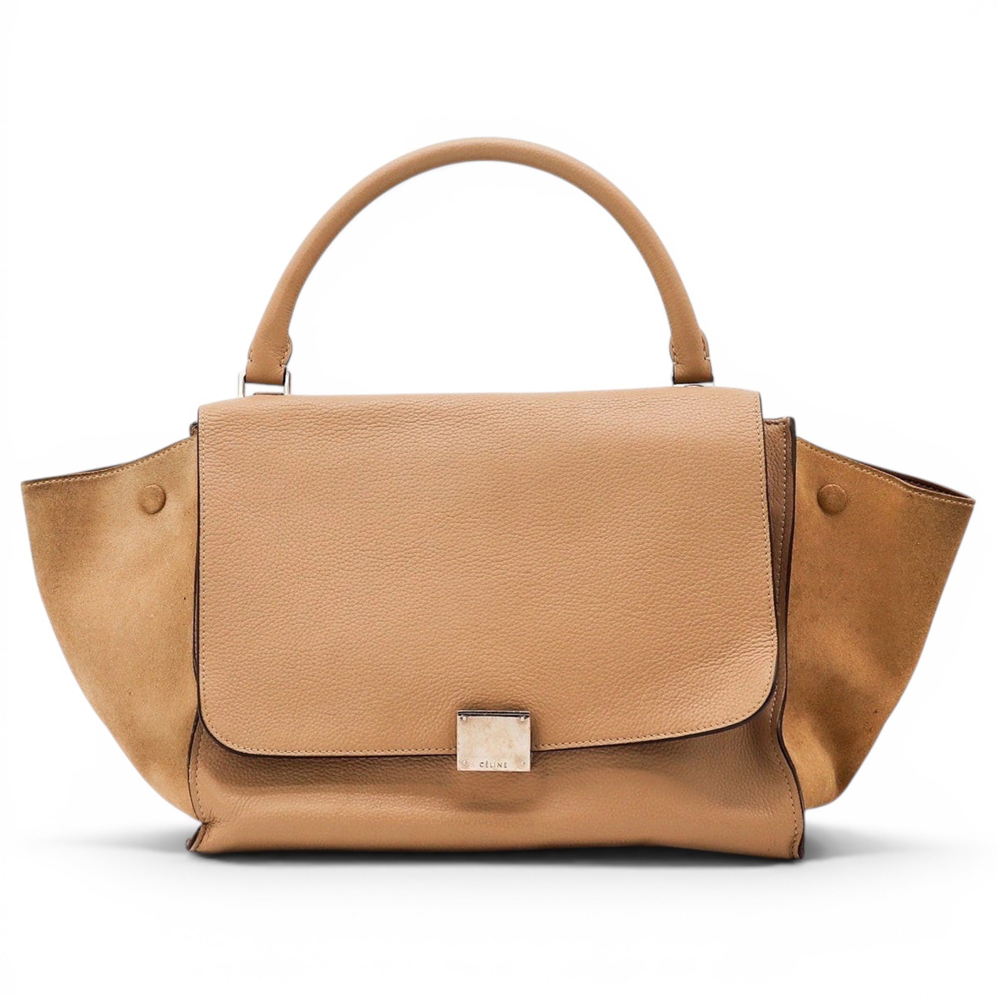 Trapèze leather handbag
