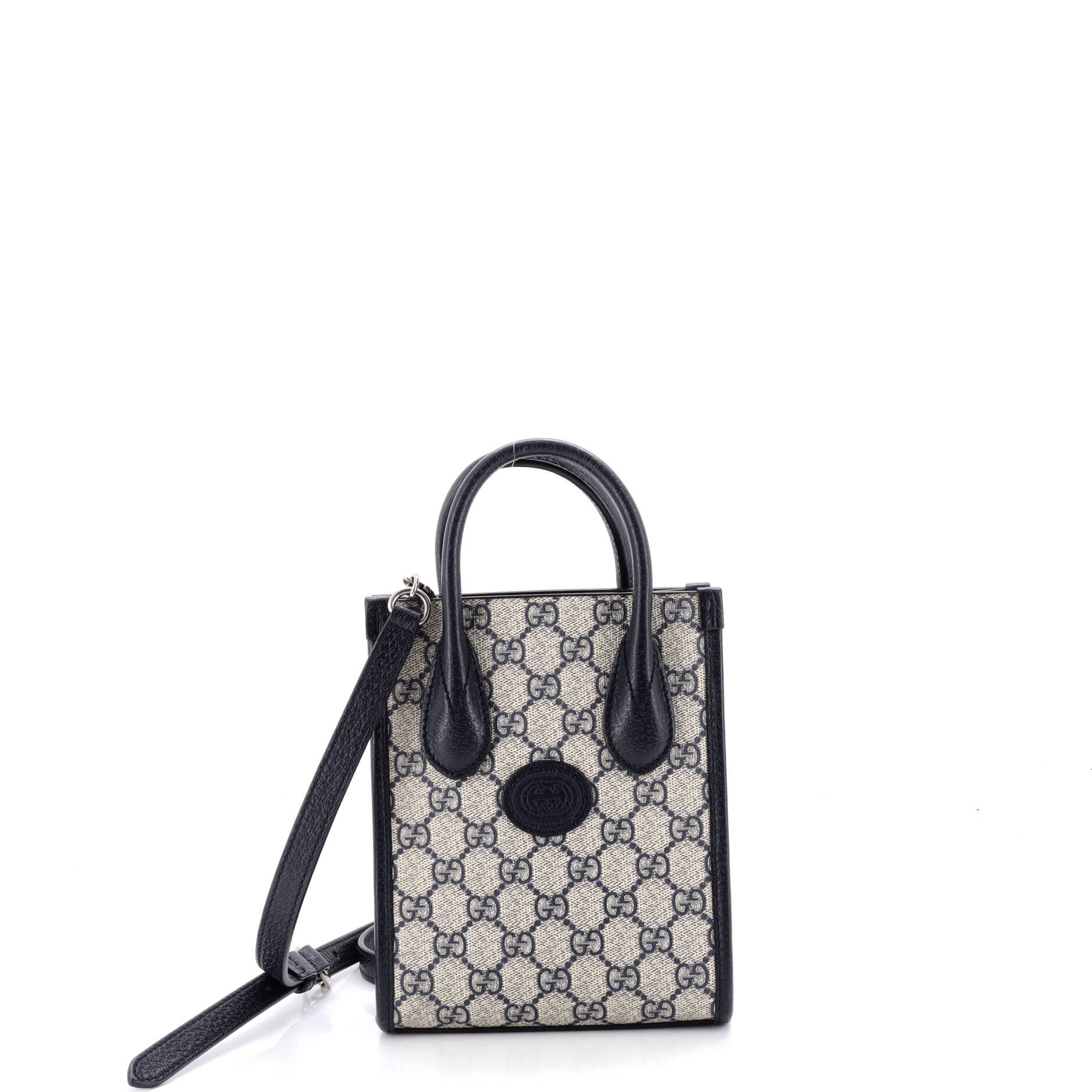 Gucci Interlocking G Patch Tote GG Coated Canvas Mini