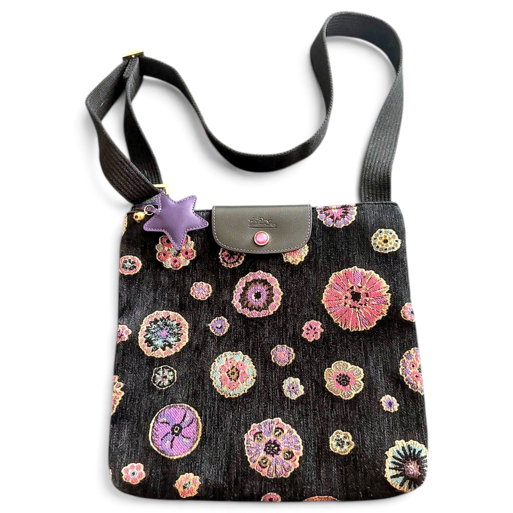 Longchamp Pliage velvet crossbody bag
