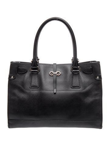 Ferragamo Saffiano Leather Top Handle Bag