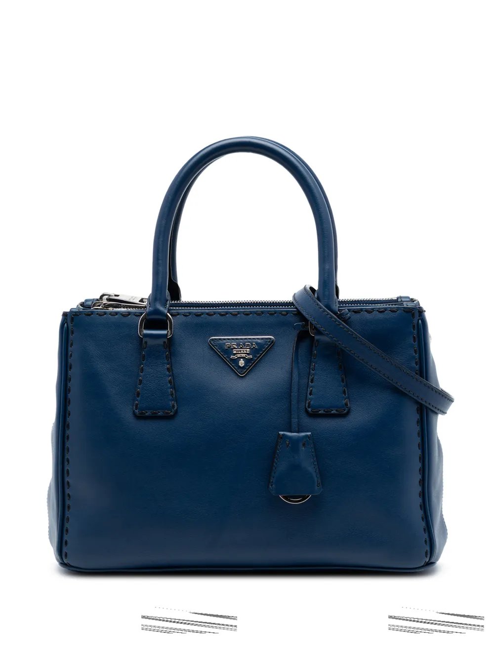 Prada 2010-2026 Small City Calf Hand Stitched Galleria Double Zip satchel