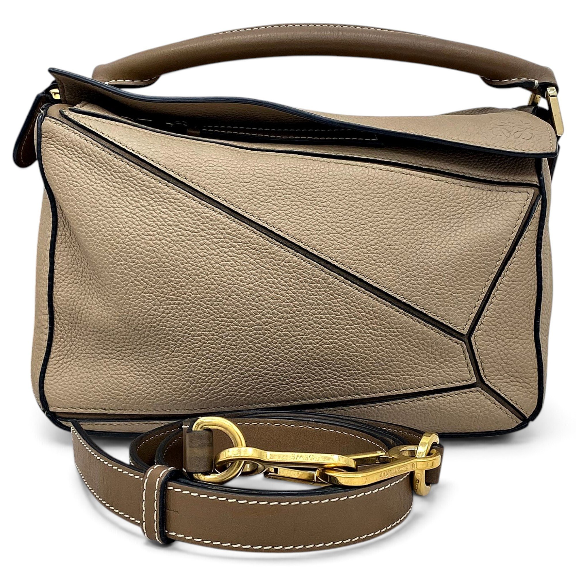 Puzzle leather handbag