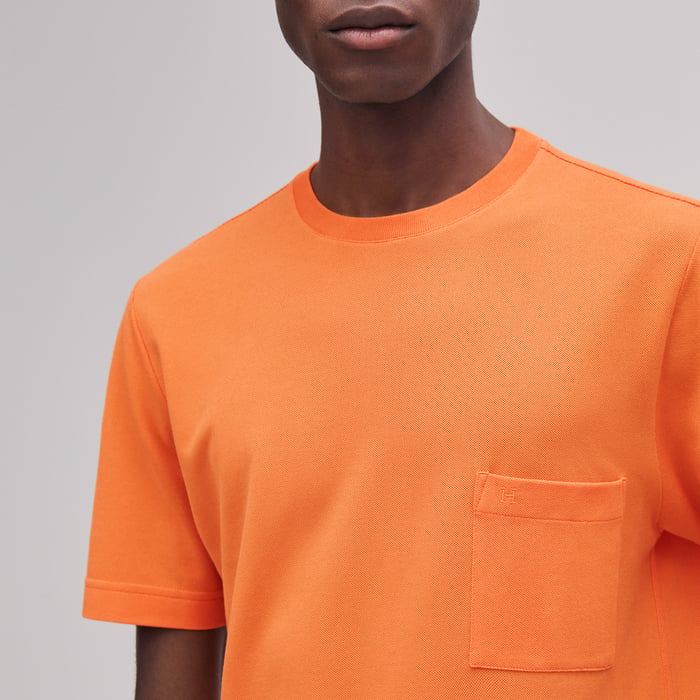 Orange Hermès "H" Embroidered T-shirt
