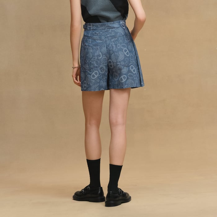 Bleu Denim "Candy Libris" Pleated Culottes