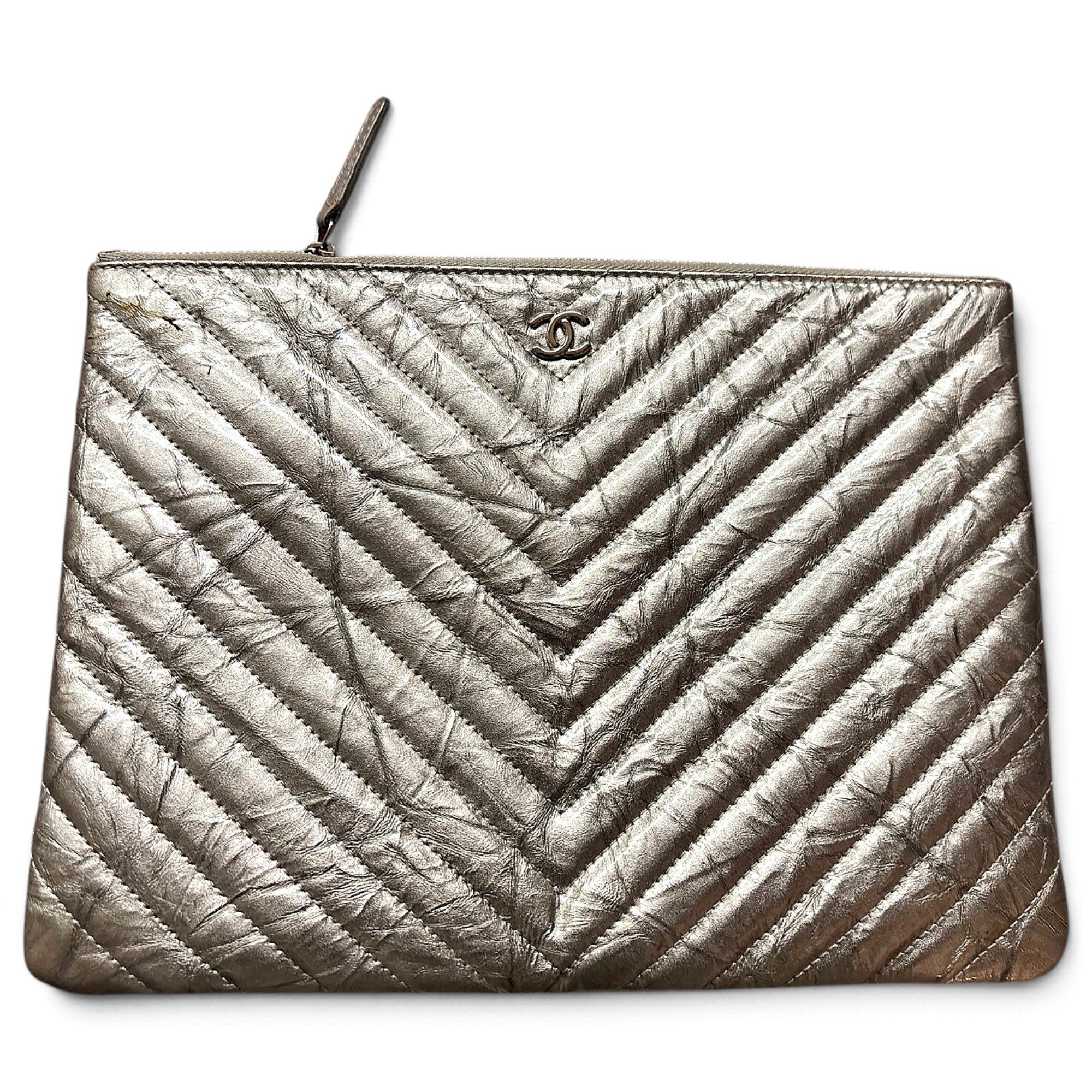 Leather clutch bag