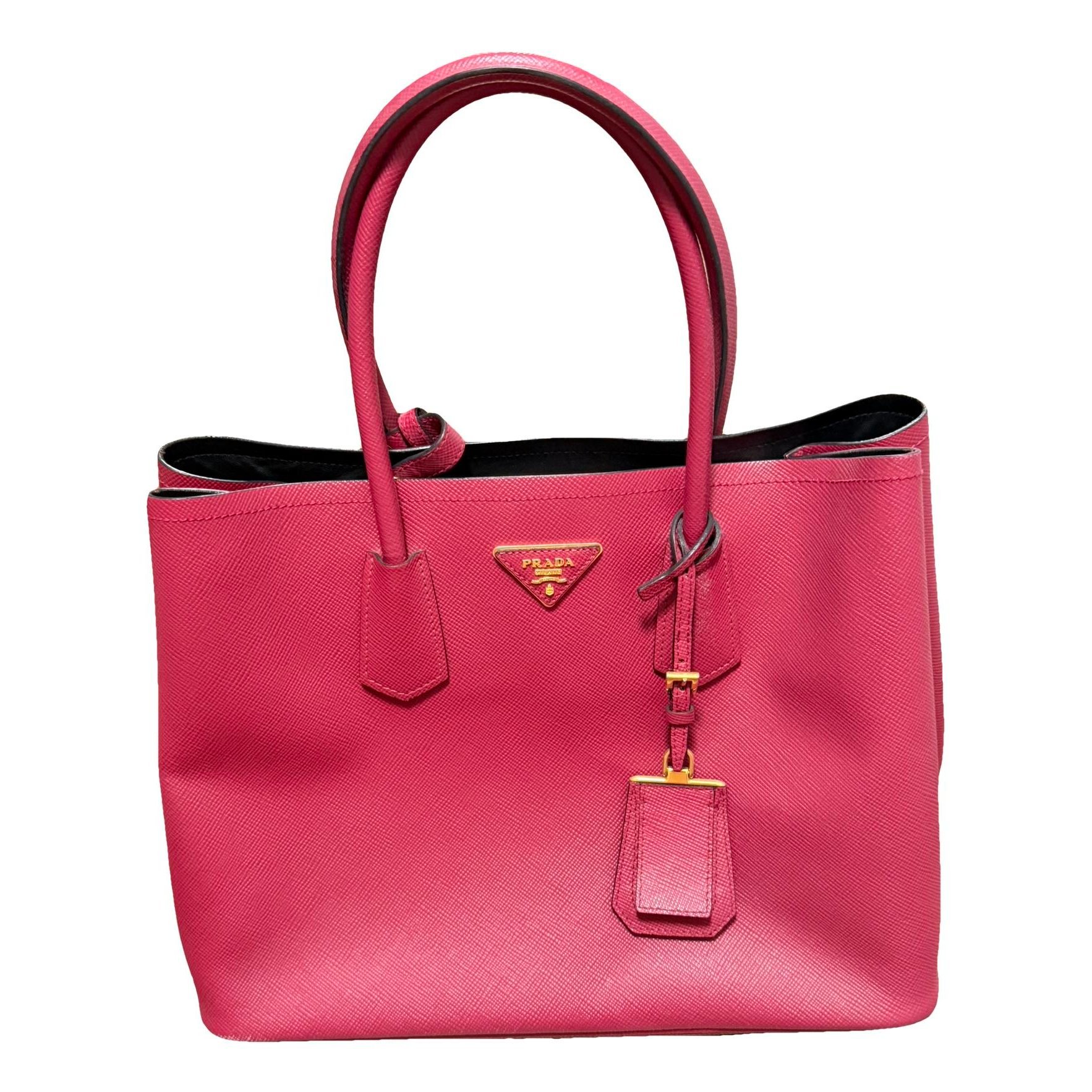 Double leather handbag