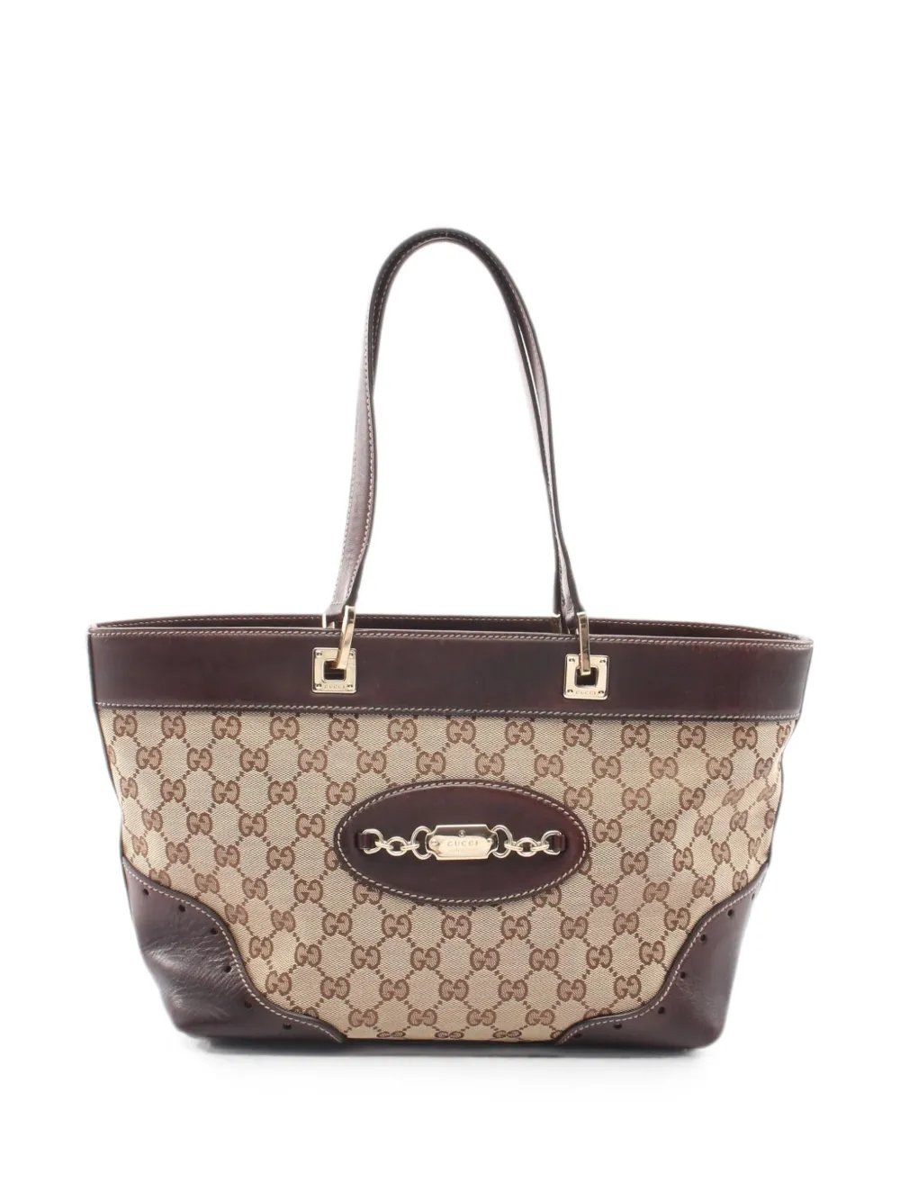 2000s GG canvas tote bag
