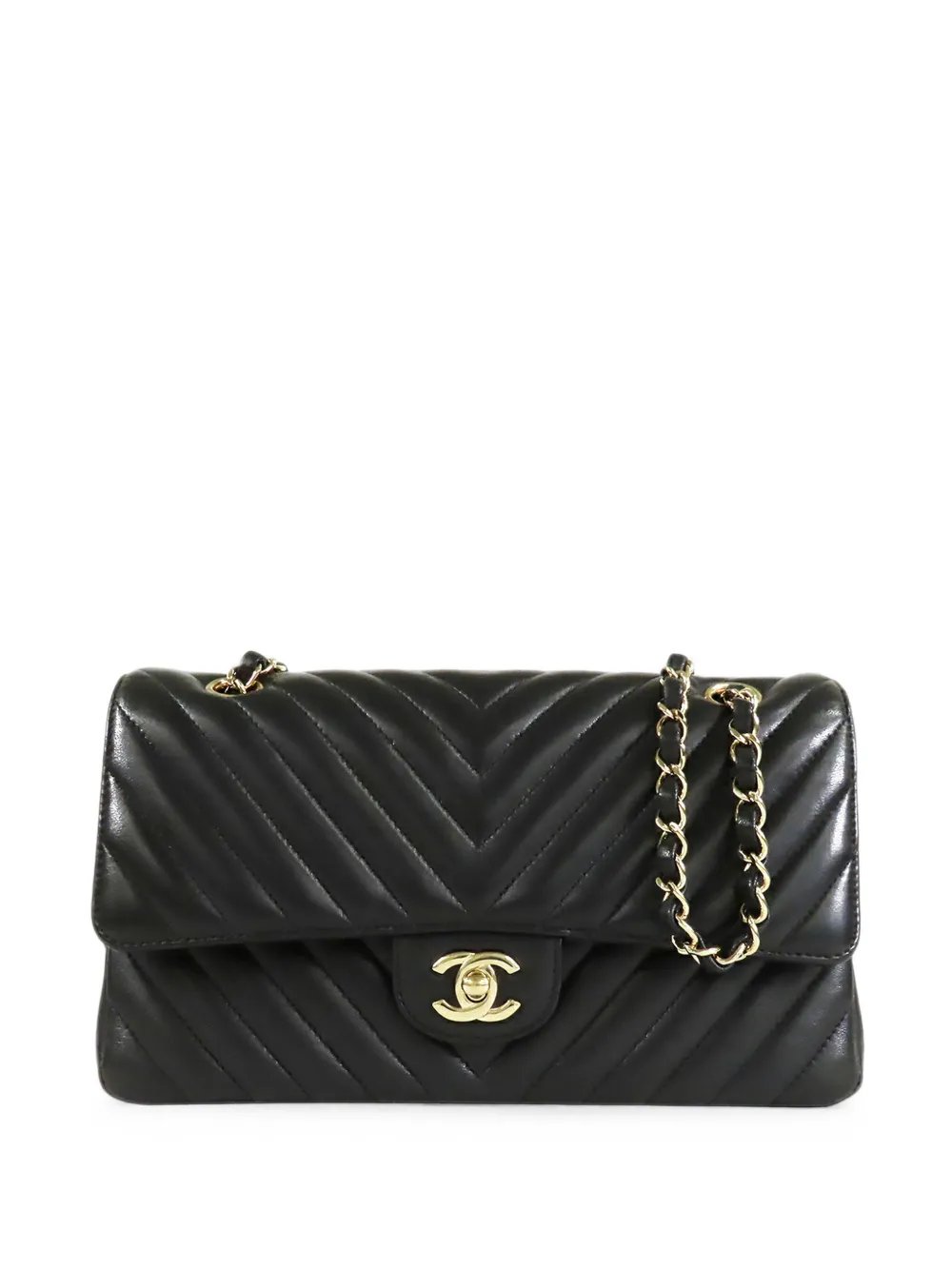 2019 Medium Classic Chevron Lambskin Double Flap shoulder bag