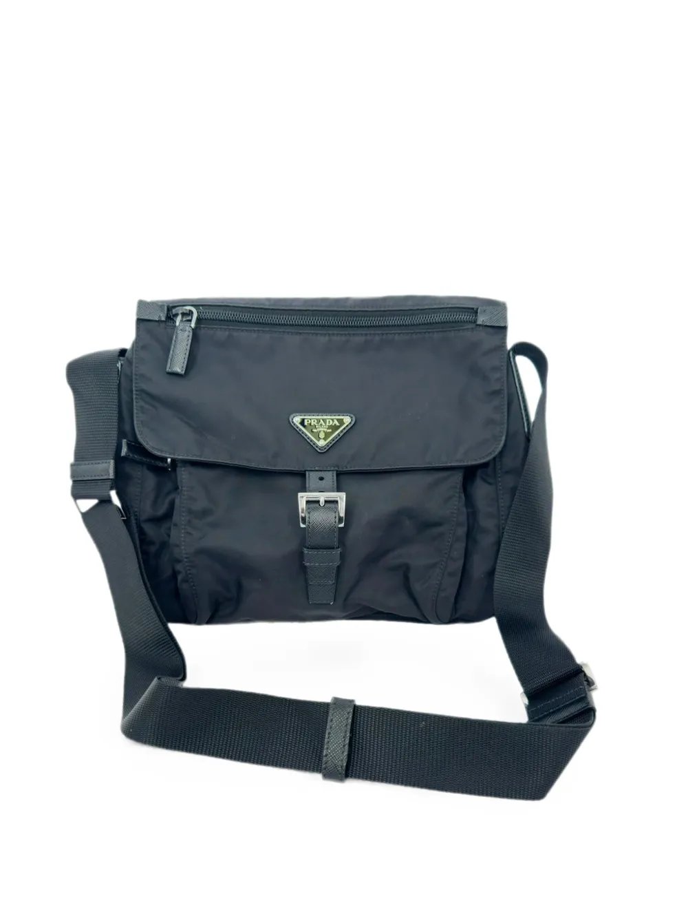 buckled messenger bag