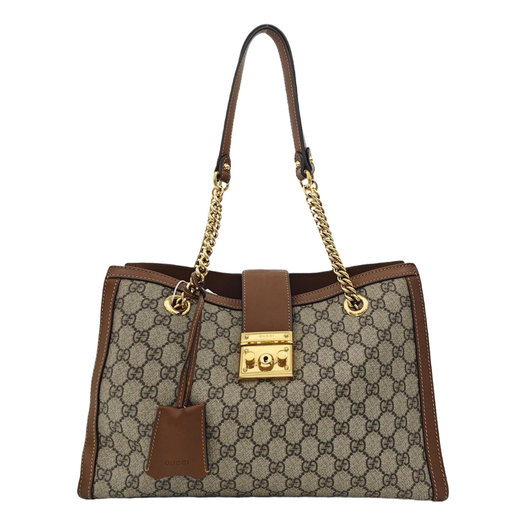 Padlock leather handbag