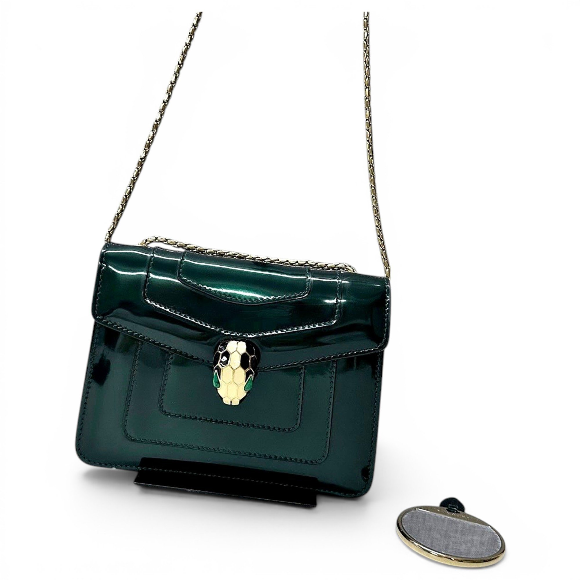 Serpenti patent leather handbag