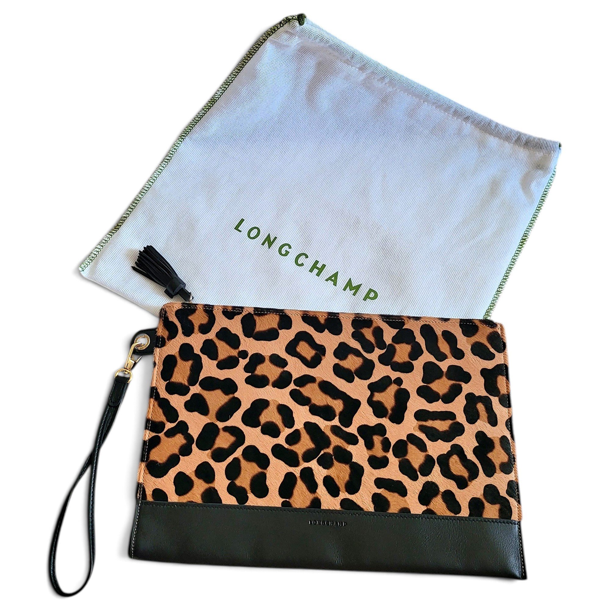 Leather clutch bag