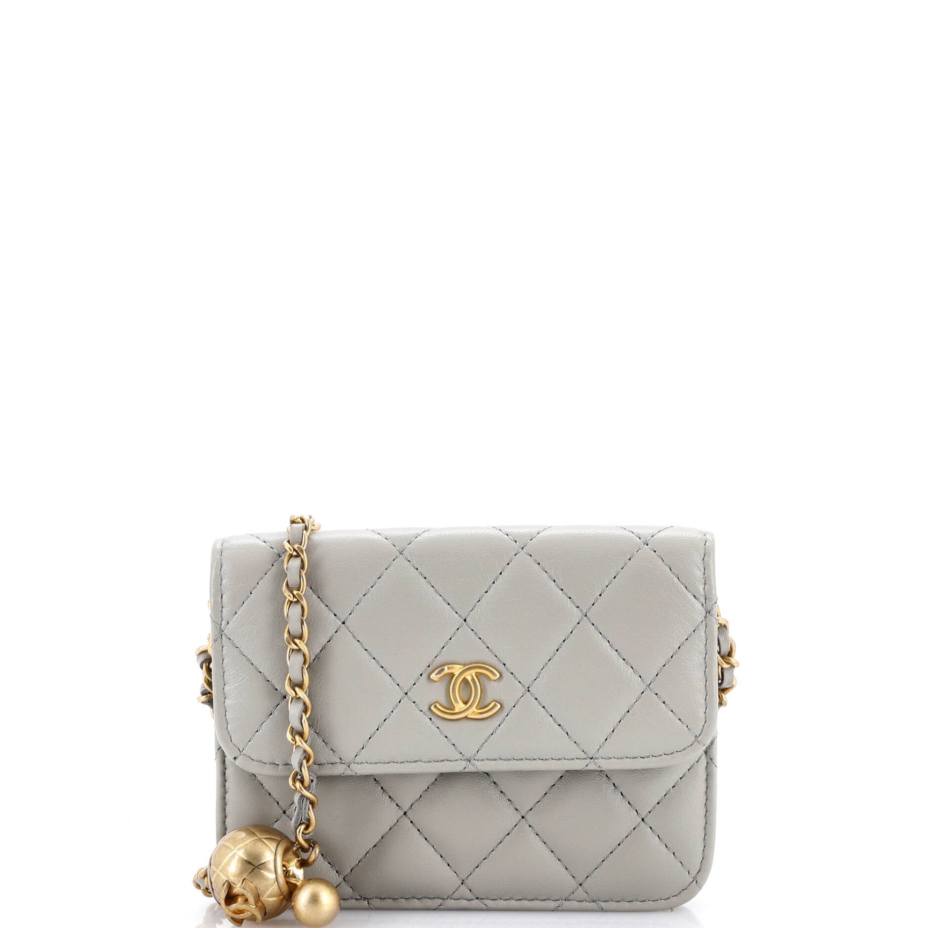 Chanel Pearl Crush Flap Clutch with Chain Quilted Lambskin Mini
