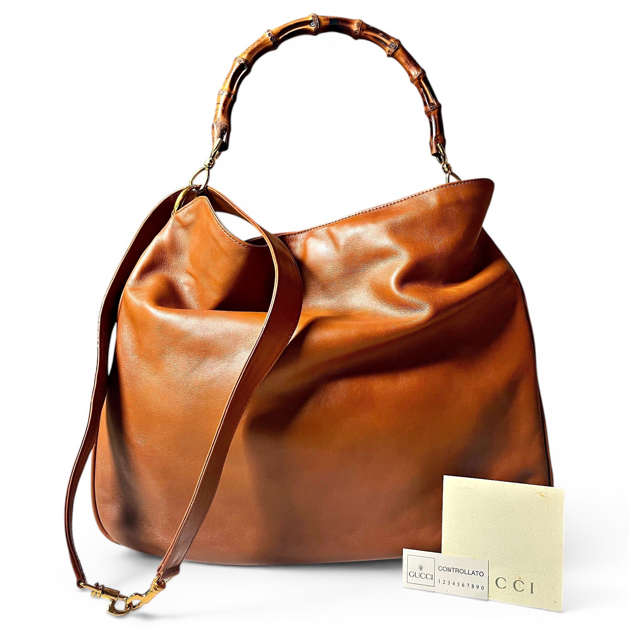 Bamboo leather handbag