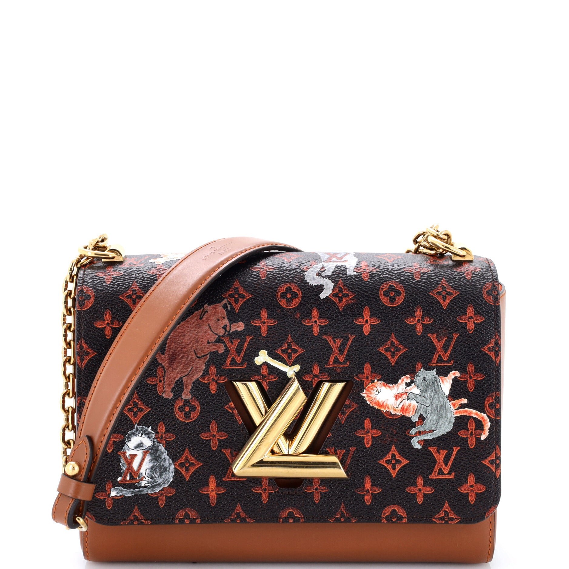 Louis Vuitton Twist Handbag Limited Edition Grace Coddington Catogram Canvas MM