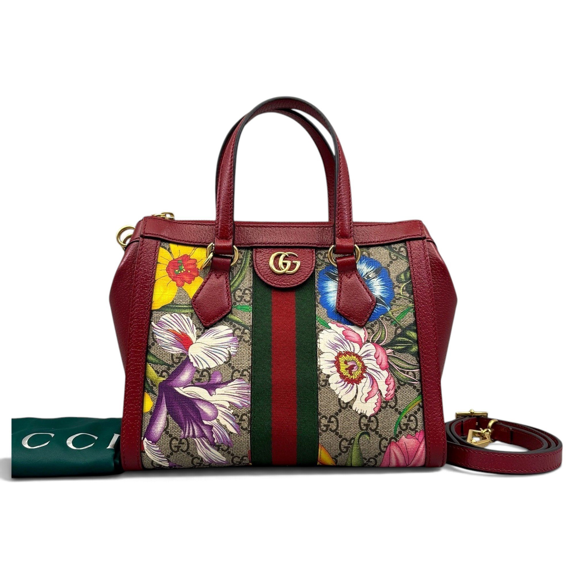 Ophidia Top Handle leather handbag