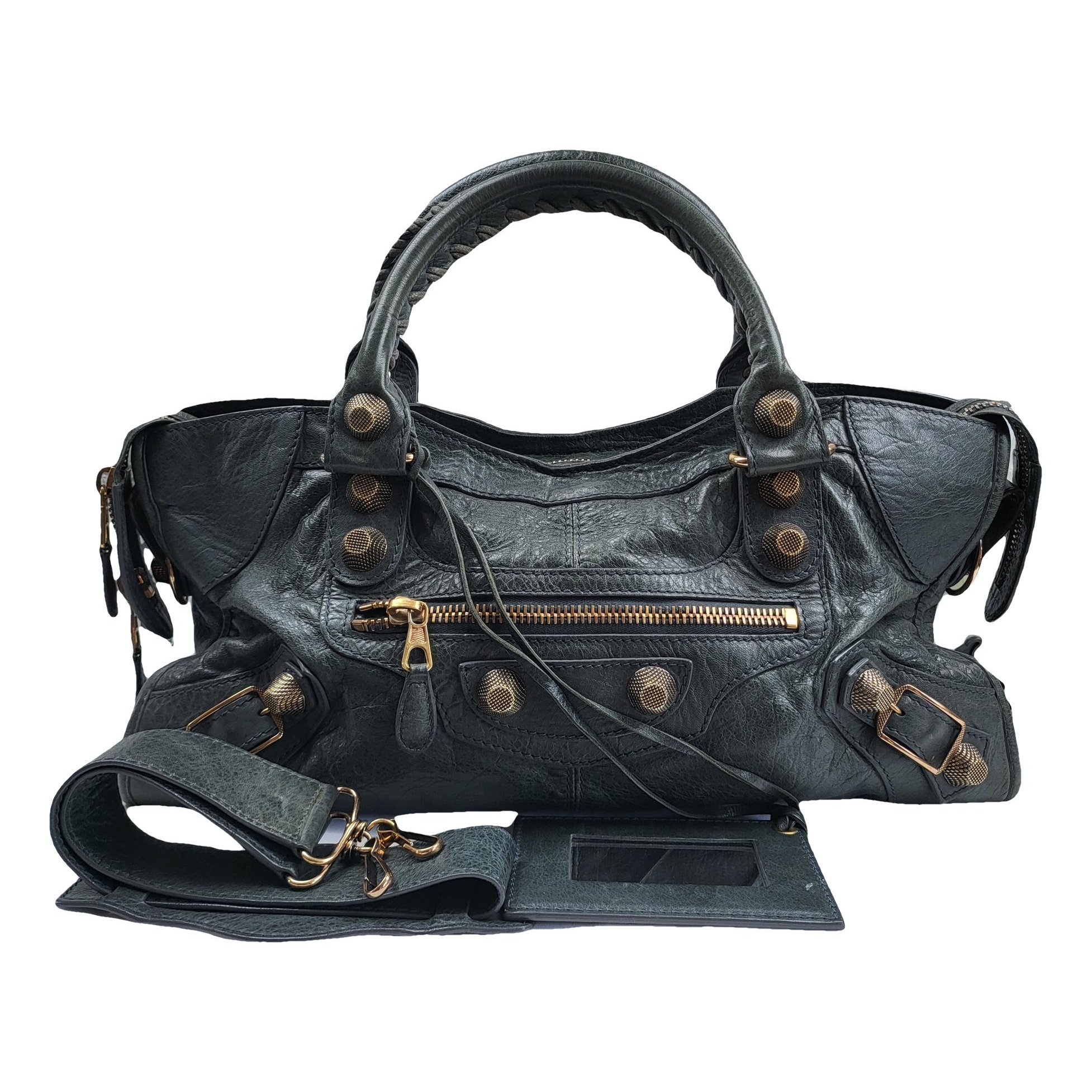City leather handbag