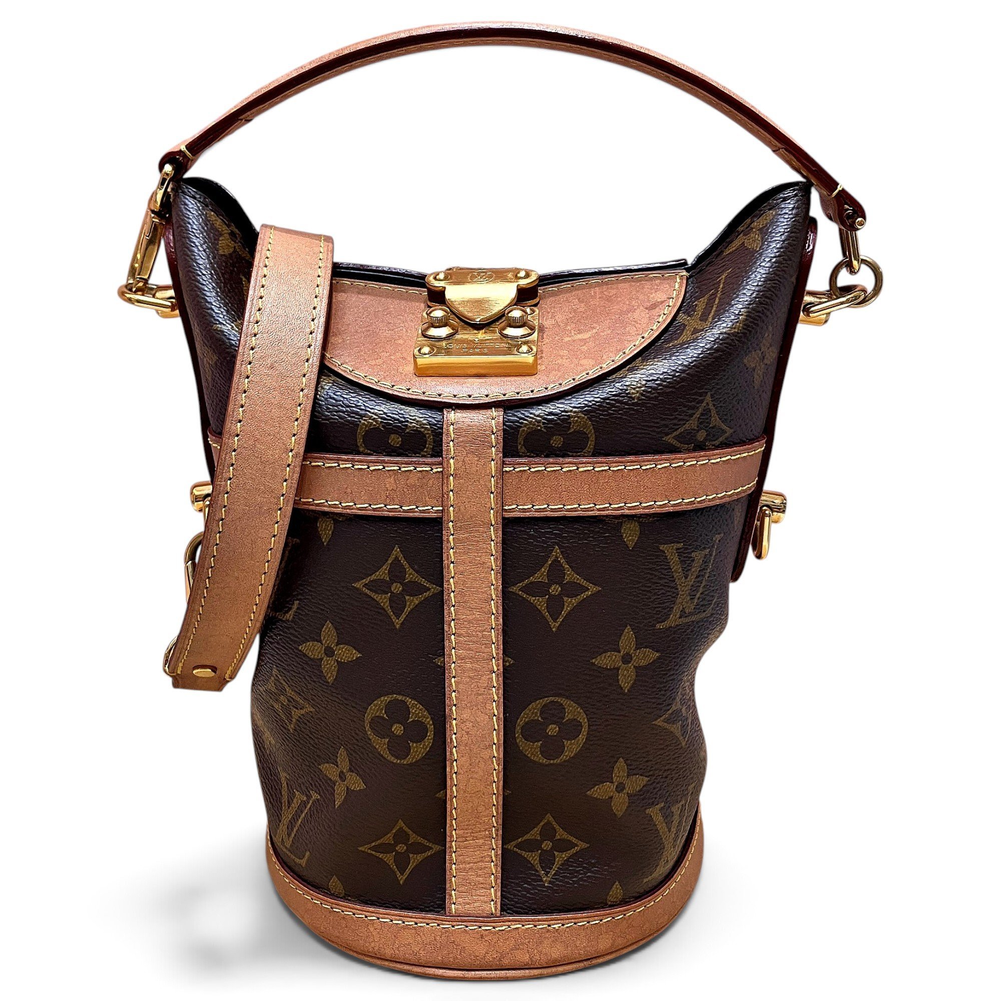 Duffle leather crossbody bag