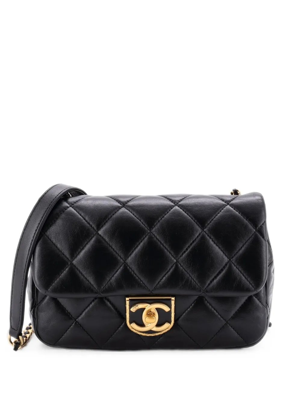 Quilt Metal Edge CC Flap Bag Quilted Lambskin Small crossbody bag
