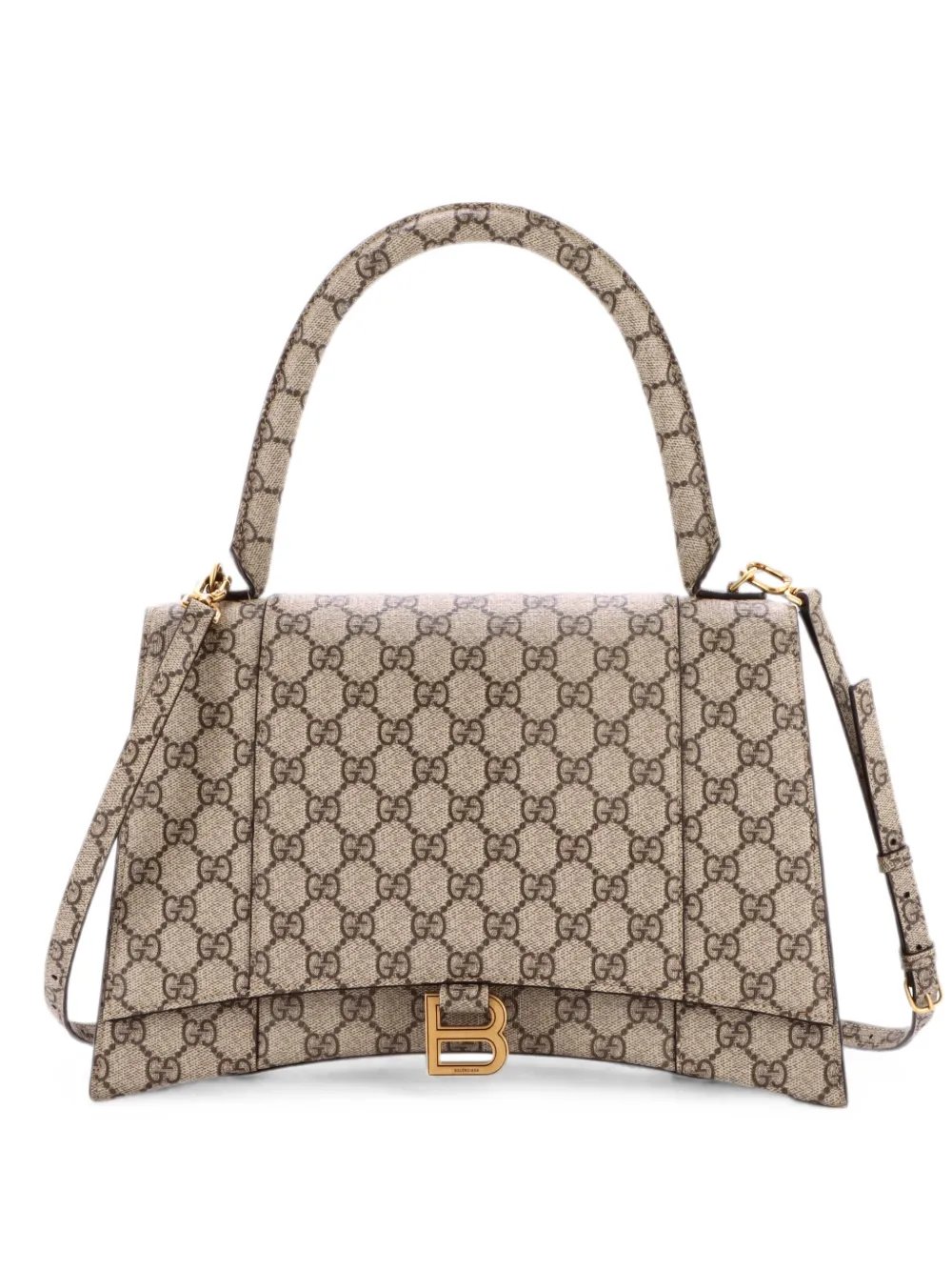 x Balenciaga The Hacker Project Hourglass Top Handle Bag GG Coated Canvas Medium shoulder bag