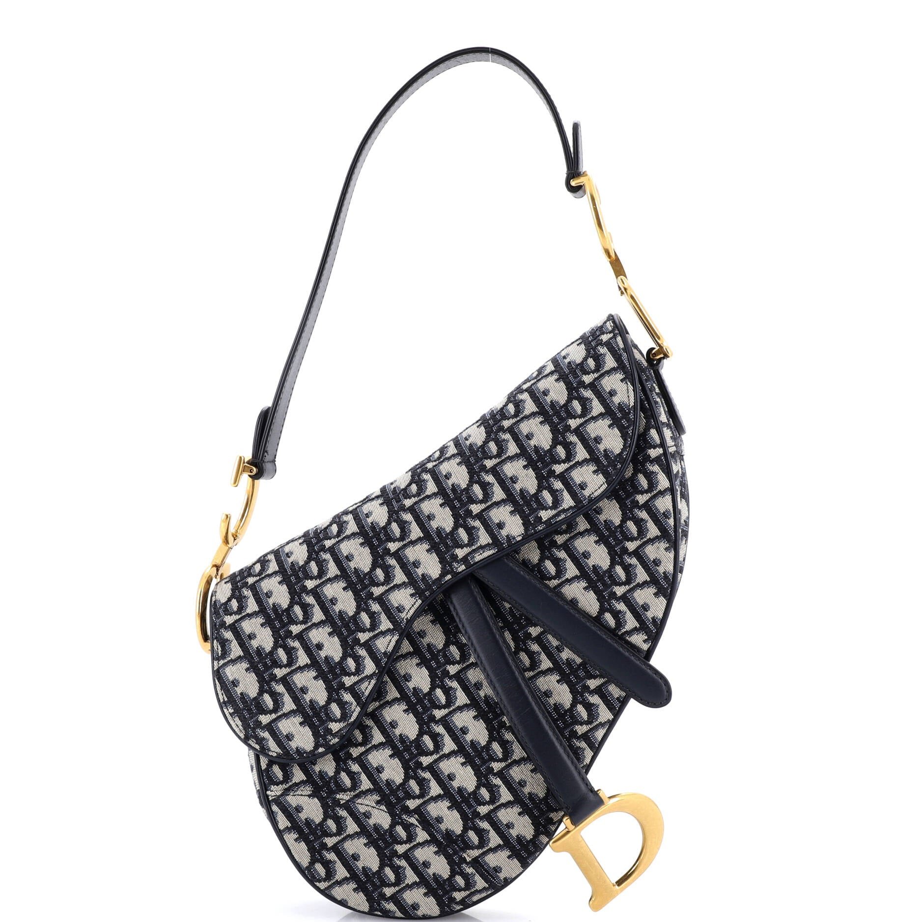 Dior Saddle Handbag with Strap Oblique Canvas Medium