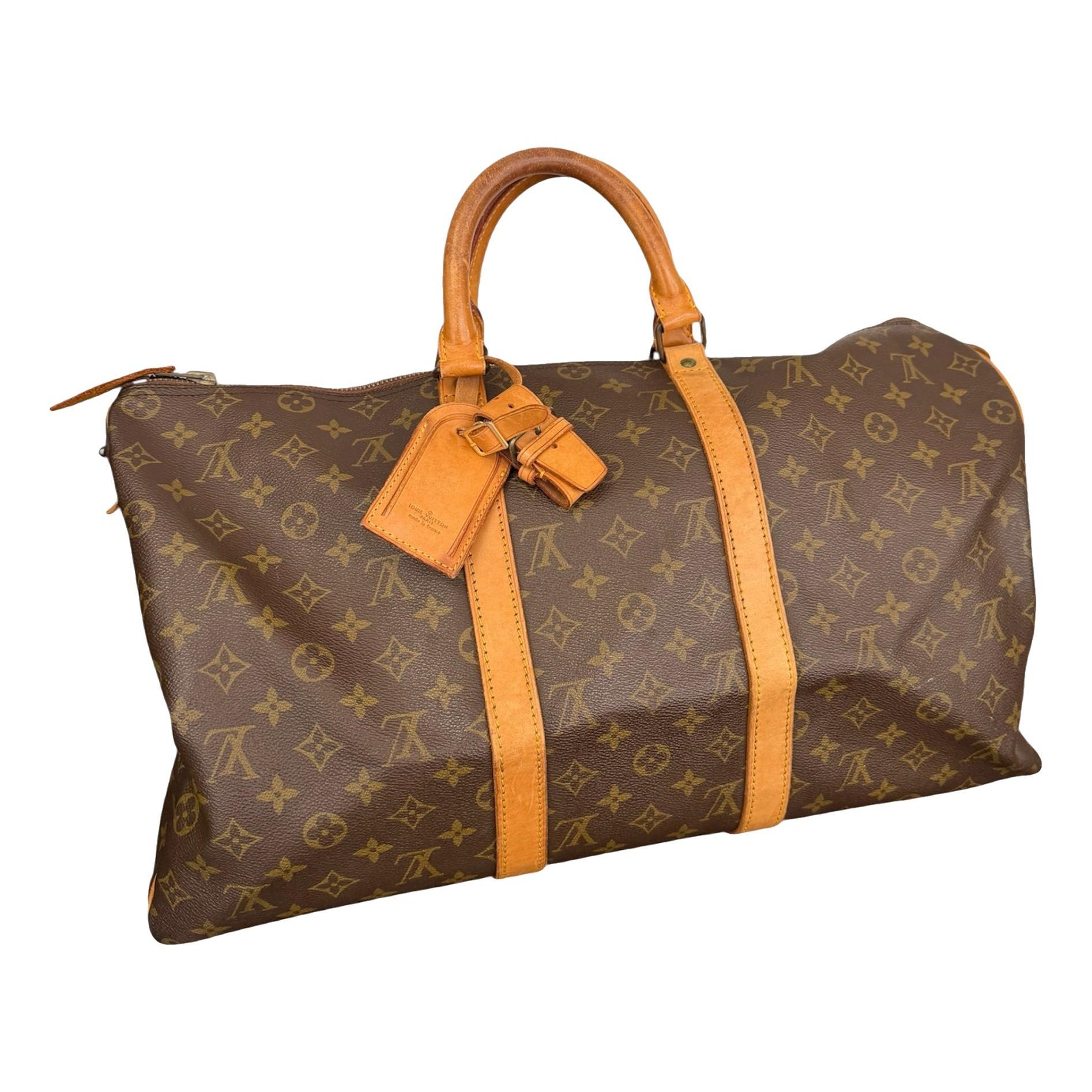 Keepall leather travel bag