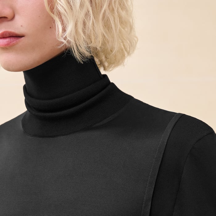 Noir "Decadre Laine & Soie" Turtleneck Sweater