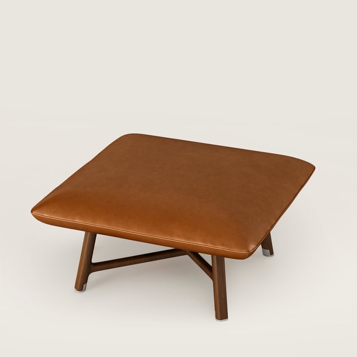 Fauve Les Necessaires d'Hermès "Carre d'Assise" Low Stool, Medium Model