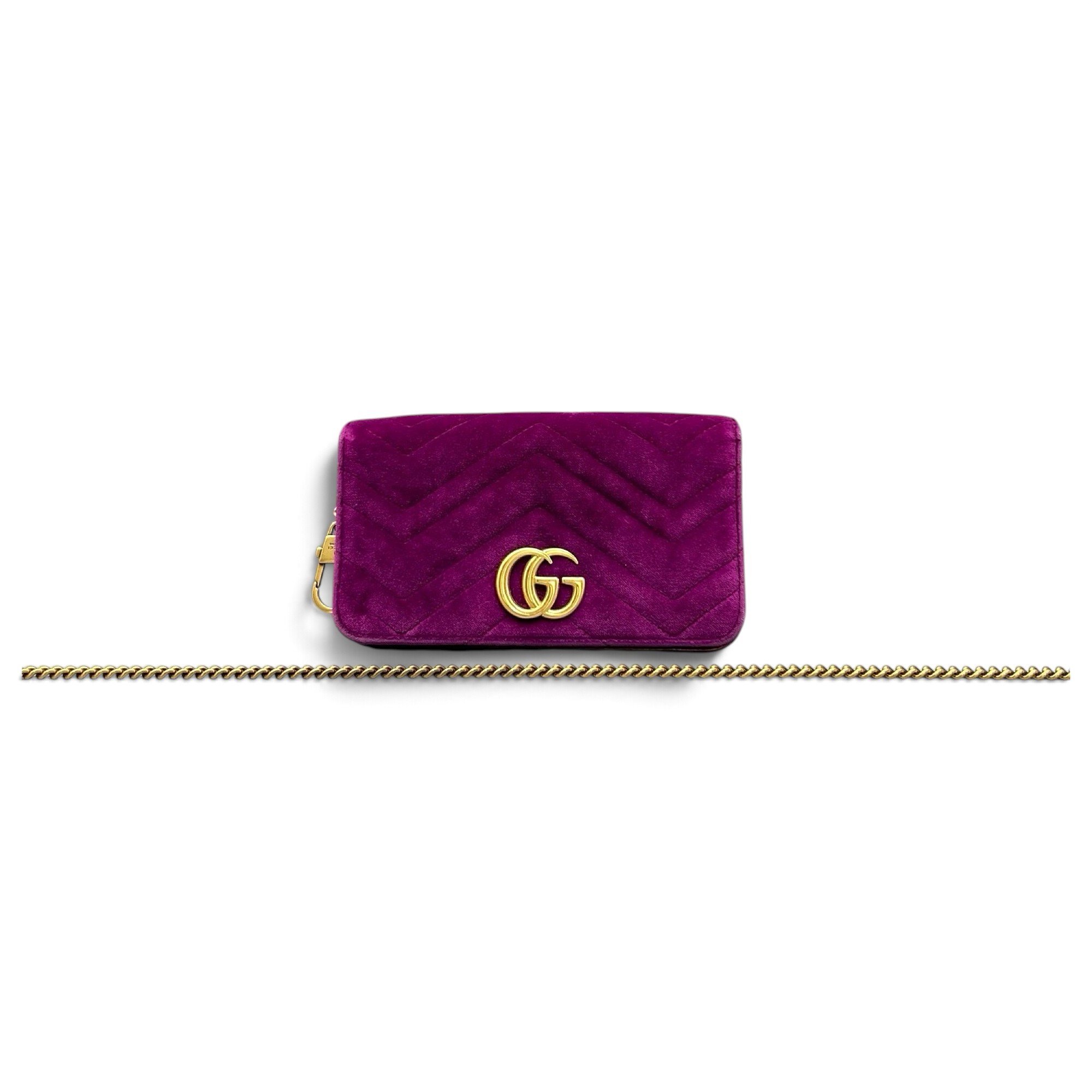 GG Marmont Chain Flap velvet mini bag